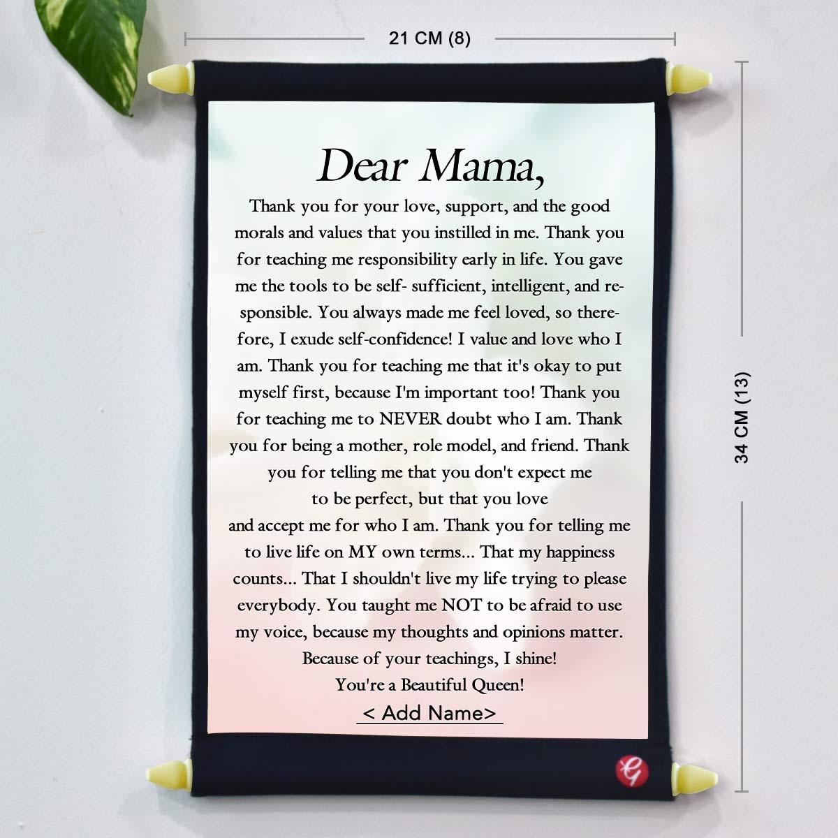 Dear Mama Poly Satin Scroll Gift Mother's Day-6