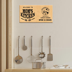 Mom's Kitchen Wooden Engraved Name Plate