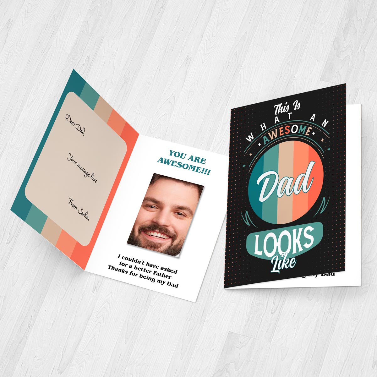 Personalized You Are Awesome Mirror Greeting Card Gift For Dad 2