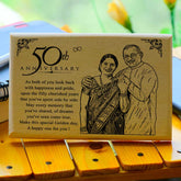 Personalized 50th Anniversary Engraved Wooden Photo Frame for Parents