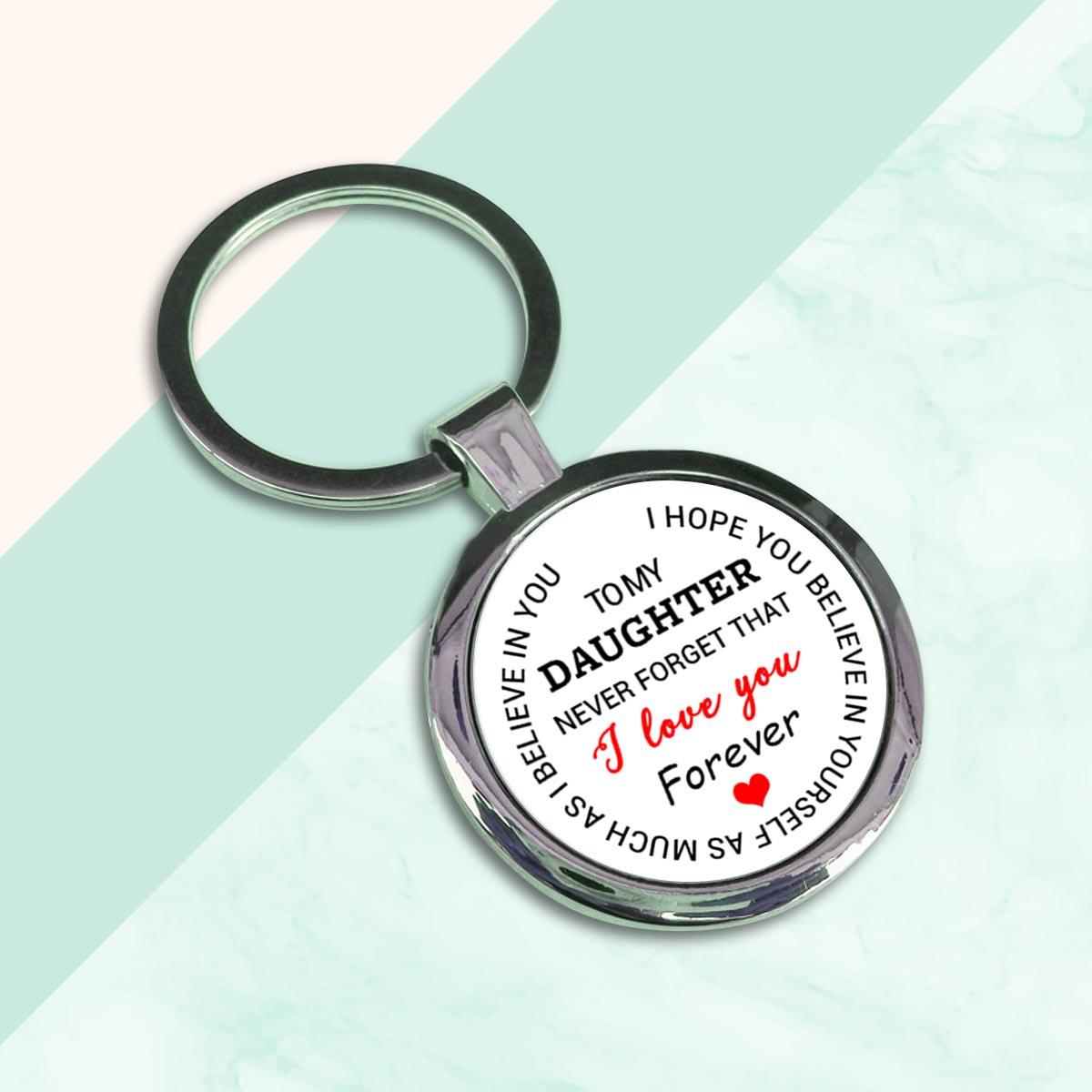 Round Keyring Gift For Daughter