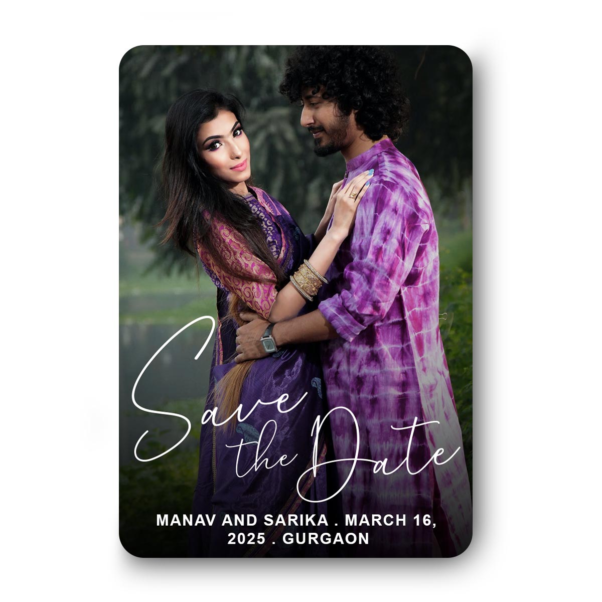 Personalized Save The Date With Photo, Name Rectangular Fridge Magnet Gift For Pre Wedding