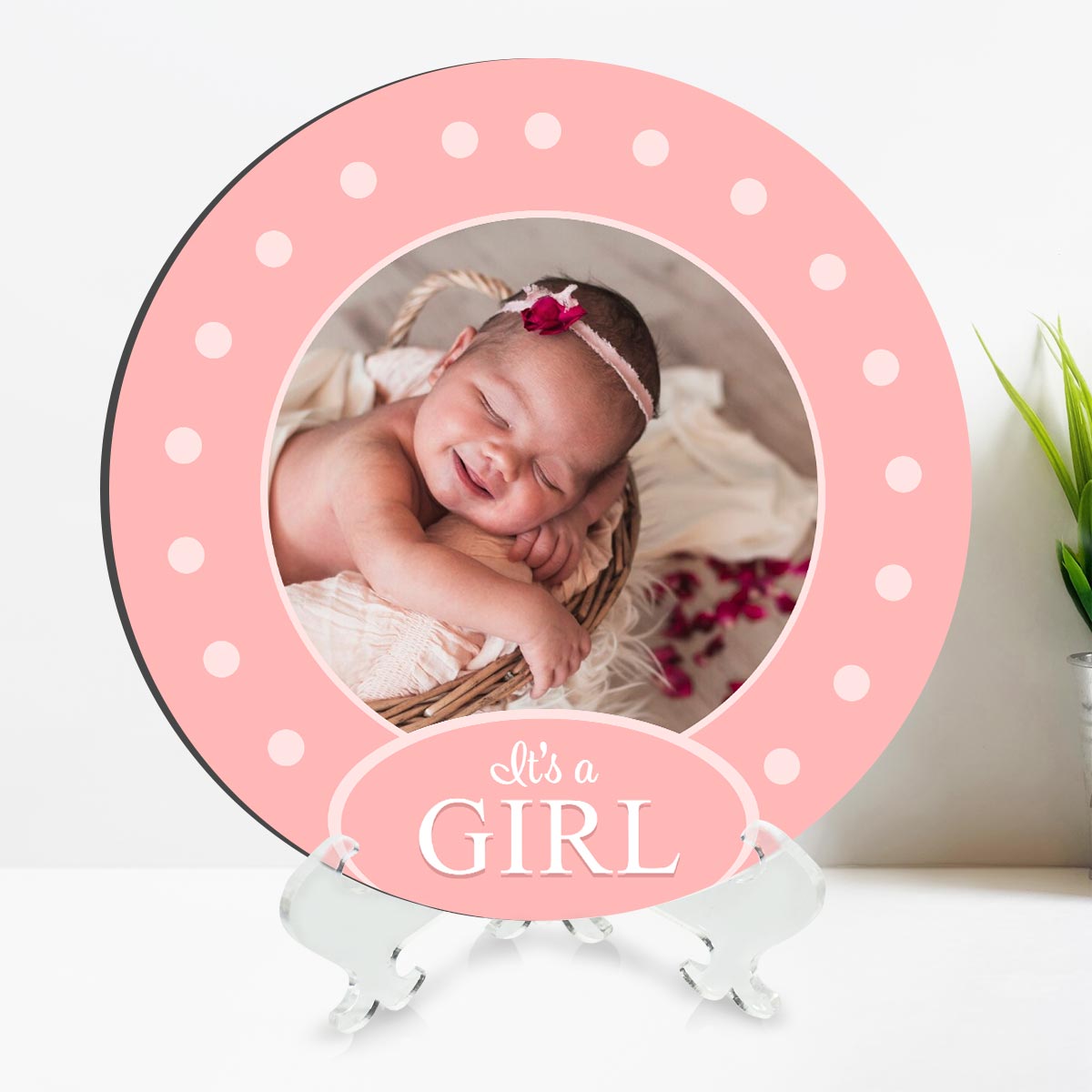 Personalised It's a Girl MDF Plate Gift