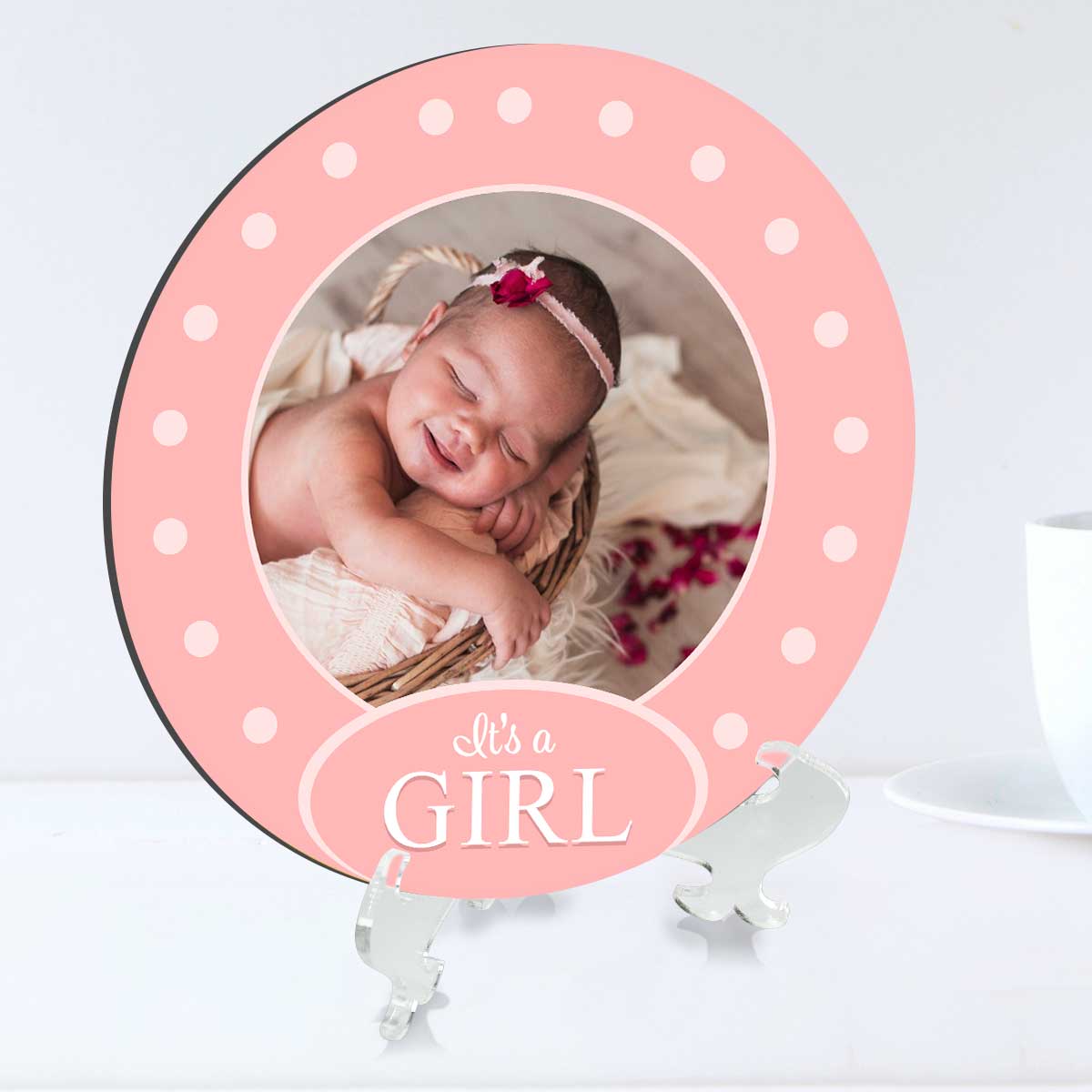 Personalised It's a Girl MDF Plate Gift