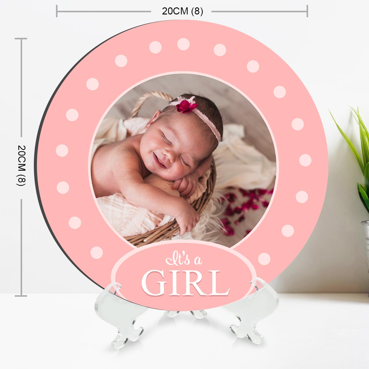 Personalised It's a Girl MDF Plate Gift