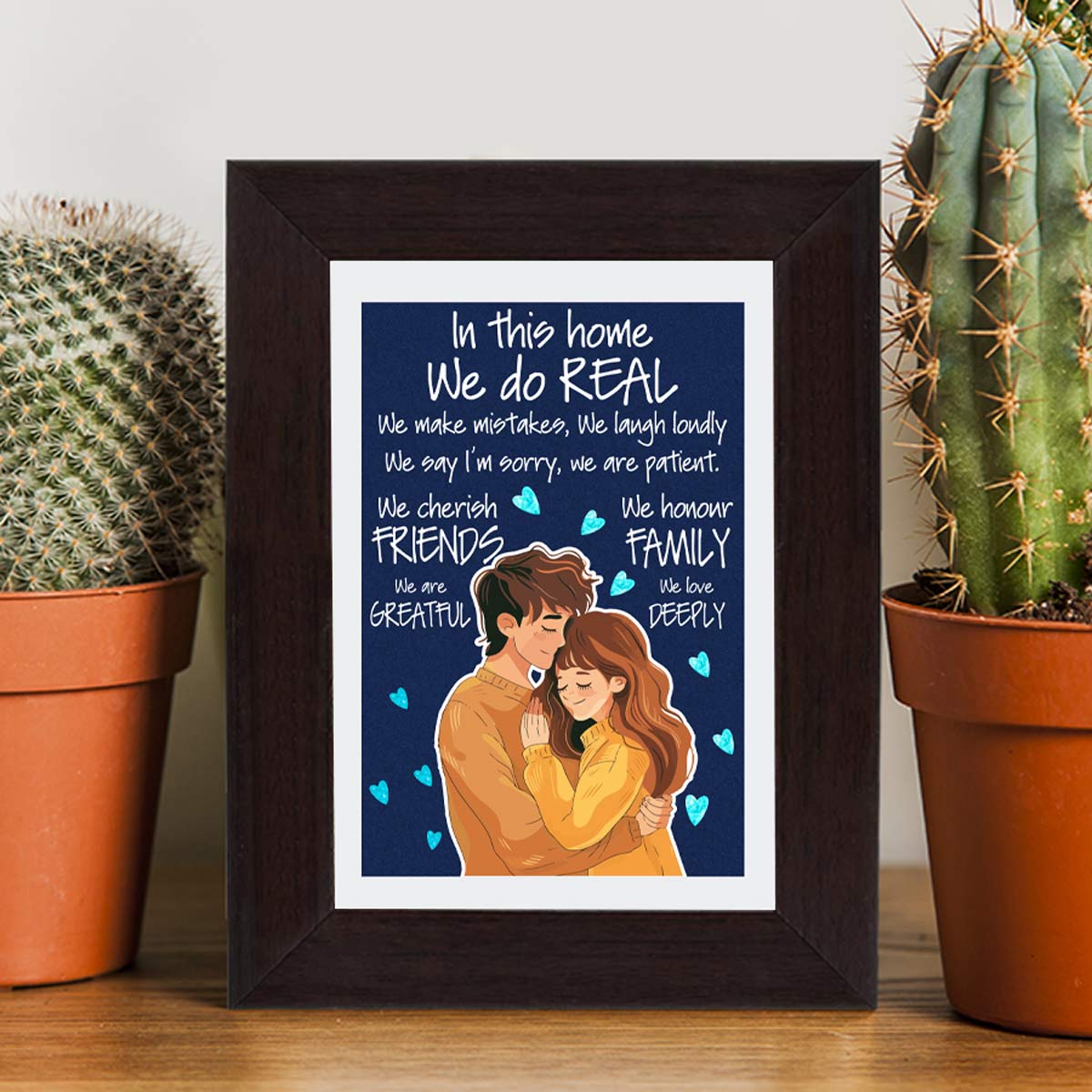 In This Home We do Real Wooden Photo Frame for Couple