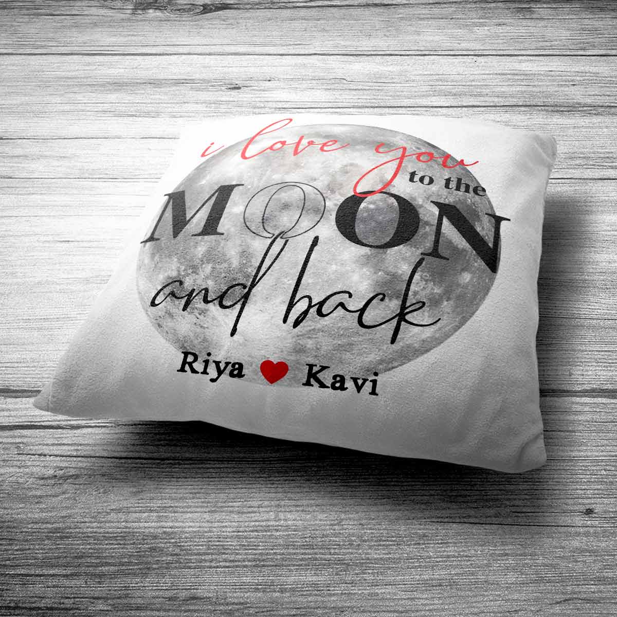Customized I Love You To The Moon & Back Cushion for Valentine's Day