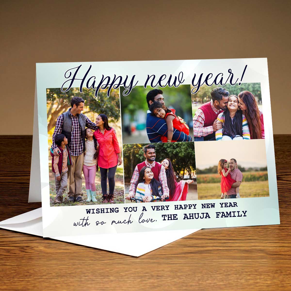 Personalized Happy New Year Photo Greeting Card for Family & Friends