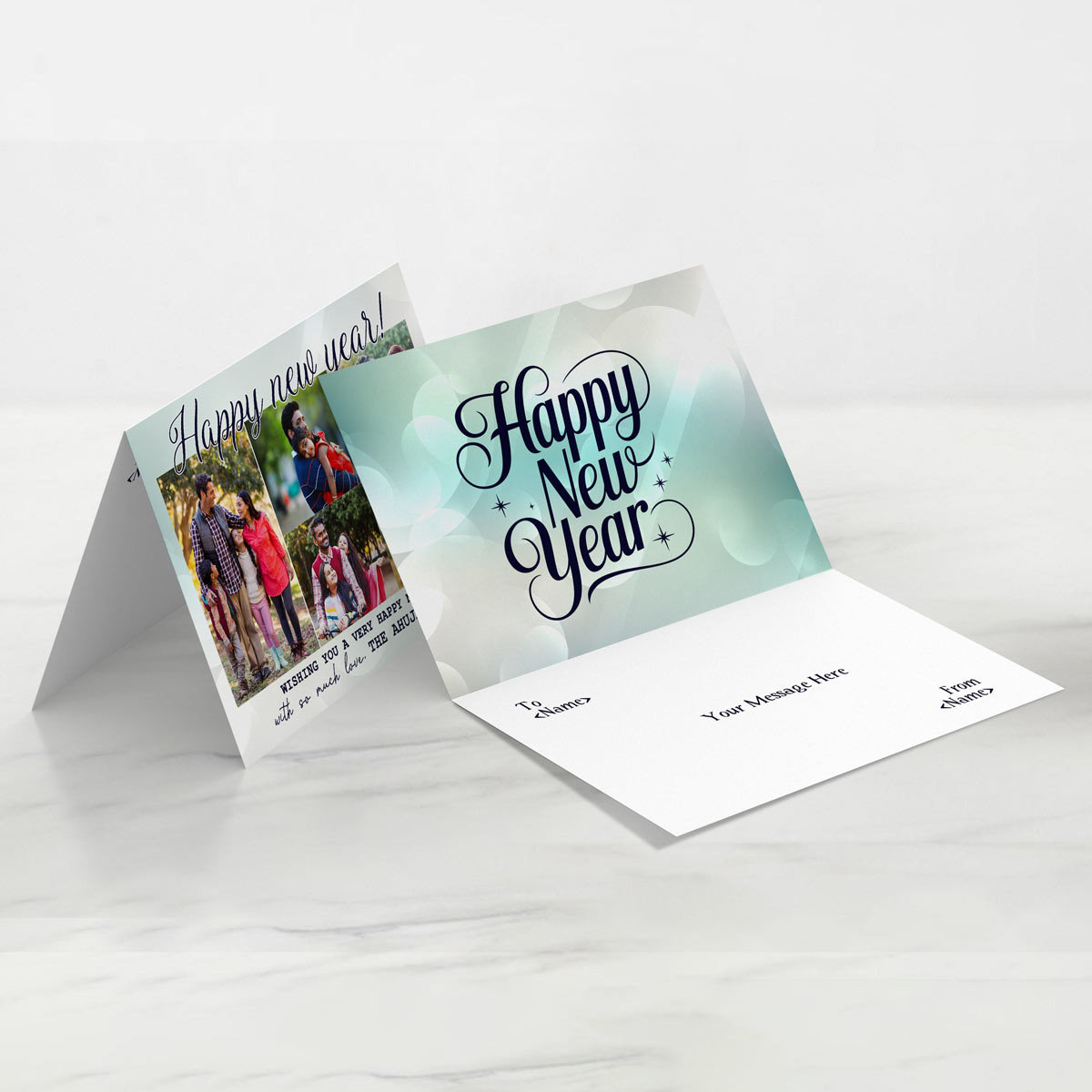 Personalized Happy New Year Photo Greeting Card for Family & Friends