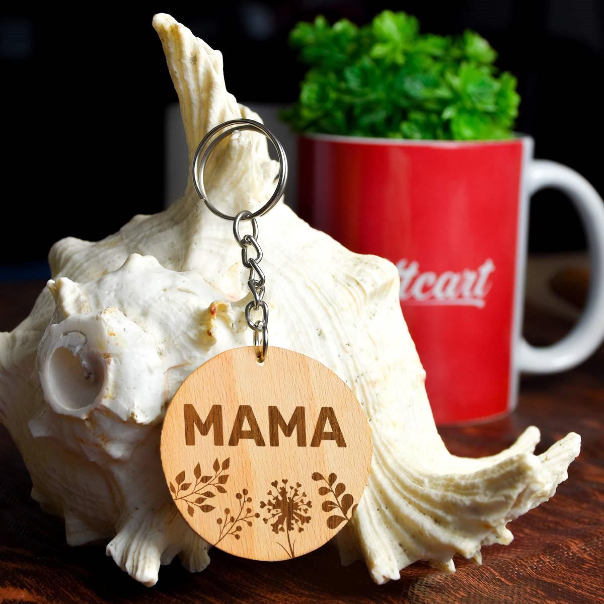 Mama Engraved Wooden Keychain For Mama
