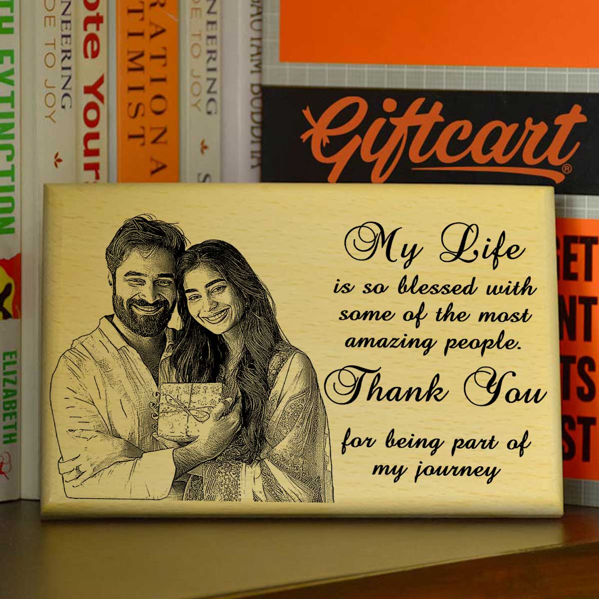 Customized My Life Engraved Wooden Photo Frame for Valentine's Day