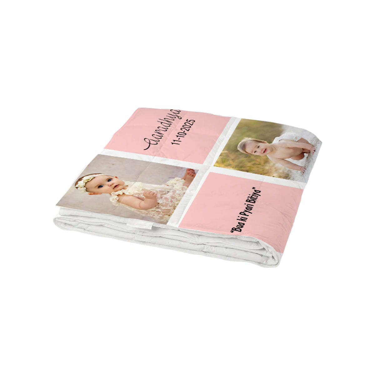Personalized Baby Photo Pink Blanket For Baby Child