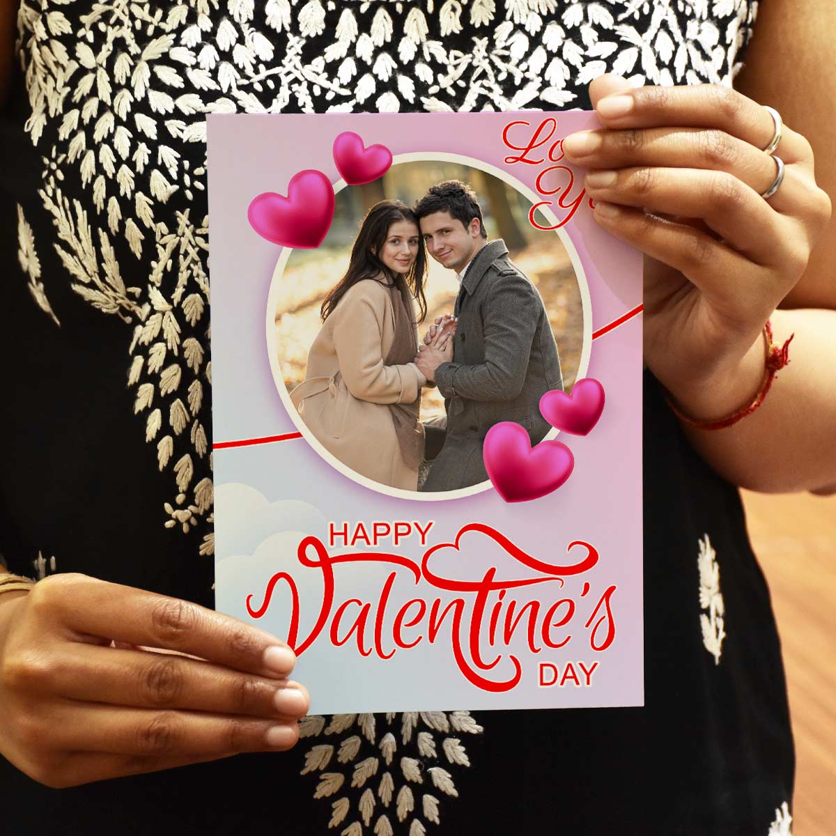 Personalized Love You Photo Greeting Card For Valentine's Day