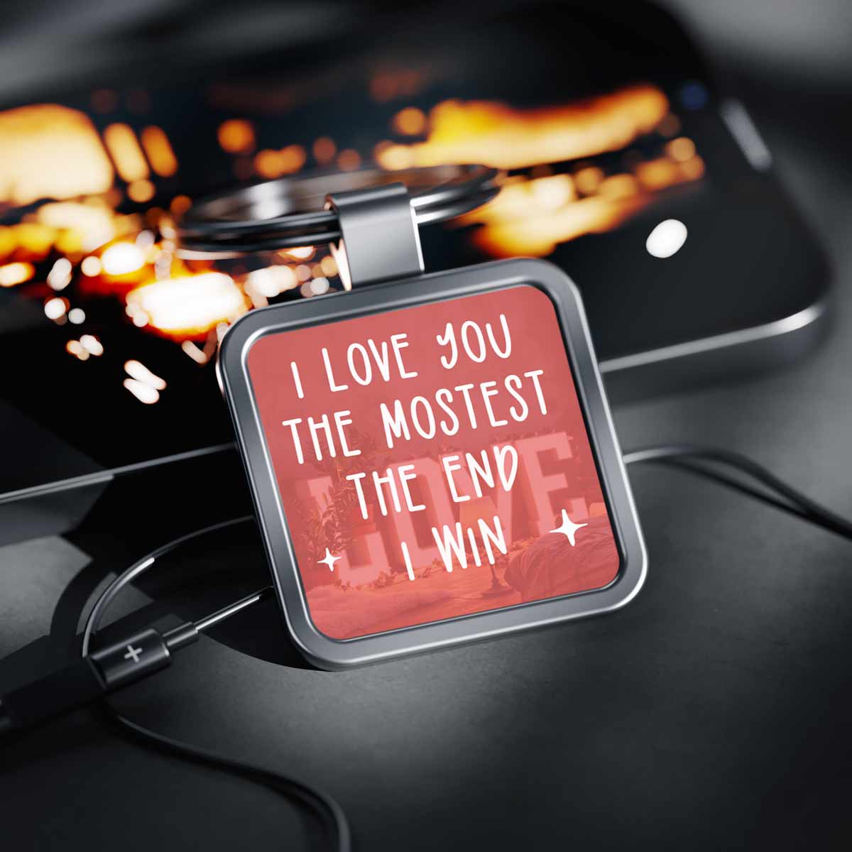 I Love You The Most Metal Keychain Gift For Valentine's Day