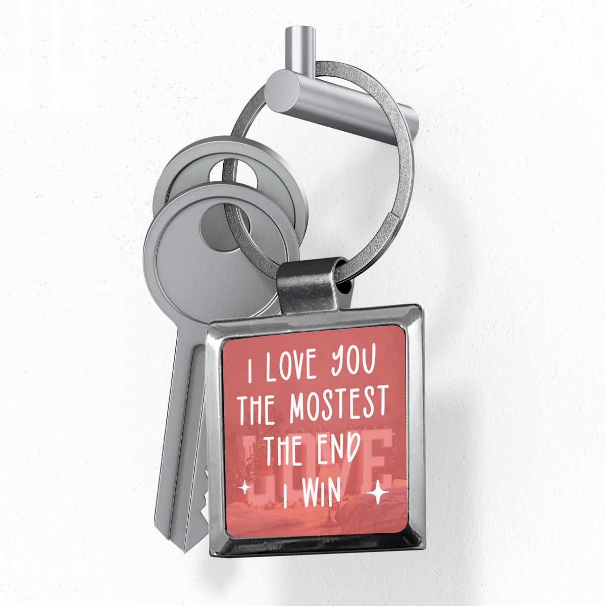 I Love You The Most Metal Keychain Gift For Valentine's Day