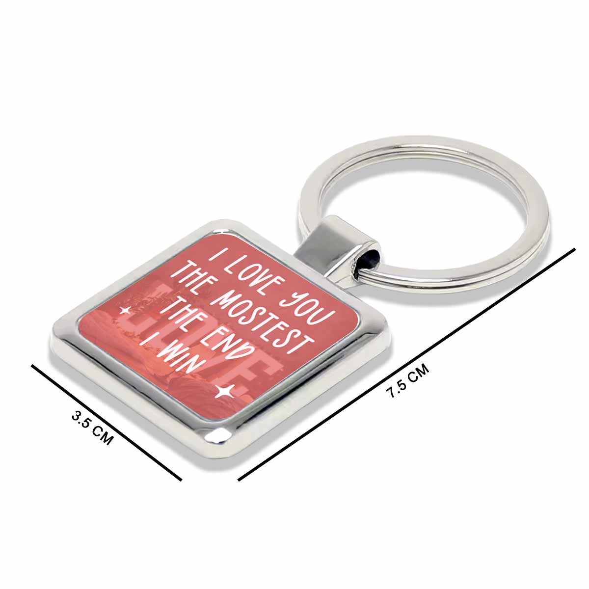 I Love You The Most Metal Keychain Gift For Valentine's Day