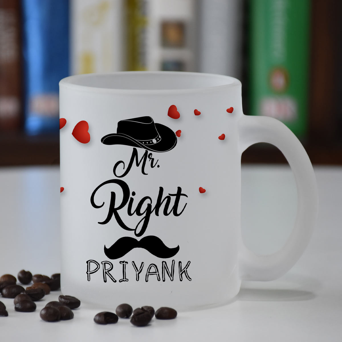 Personalized Mr And Mrs Right Set Of 2 Frosted Coffee Mug For Valentine's Day