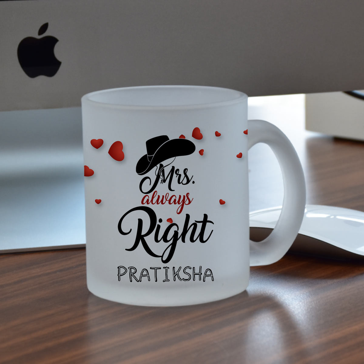 Personalized Mr And Mrs Right Set Of 2 Frosted Coffee Mug For Valentine's Day