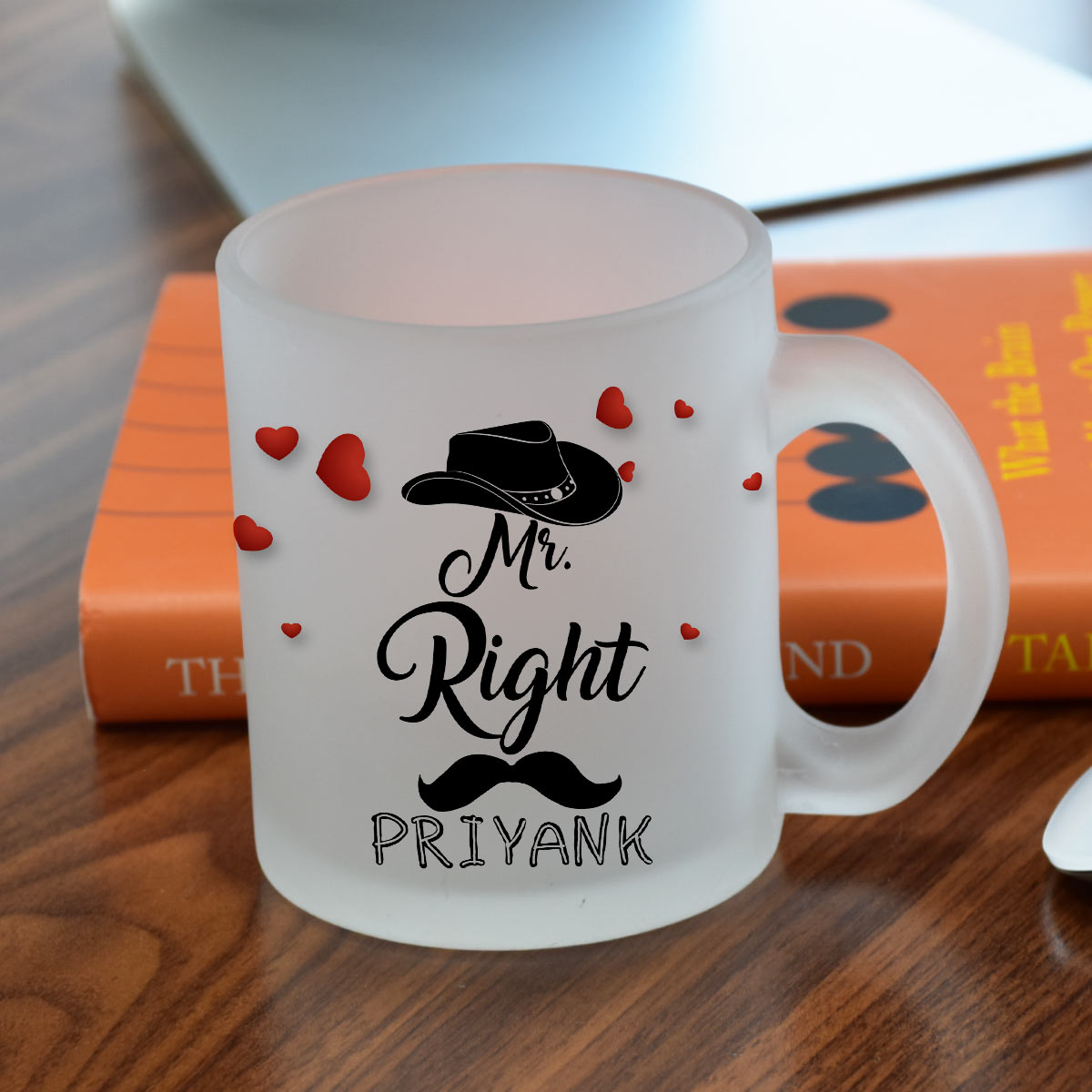 Personalized Mr And Mrs Right Set Of 2 Frosted Coffee Mug For Valentine's Day
