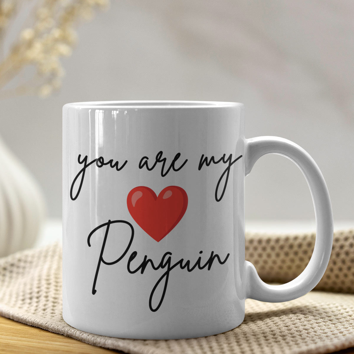 Personalized You Are My Penguin Couple Coffee Mug Set Of 2 For Valentine's Day