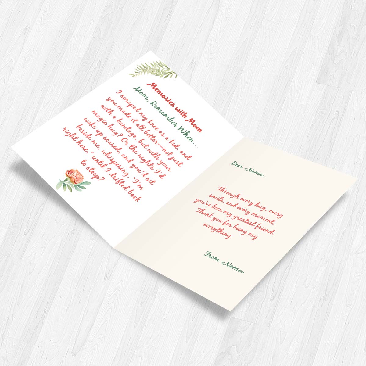 Customized Mom My Forever Friend Greeting Card For Mother's Day