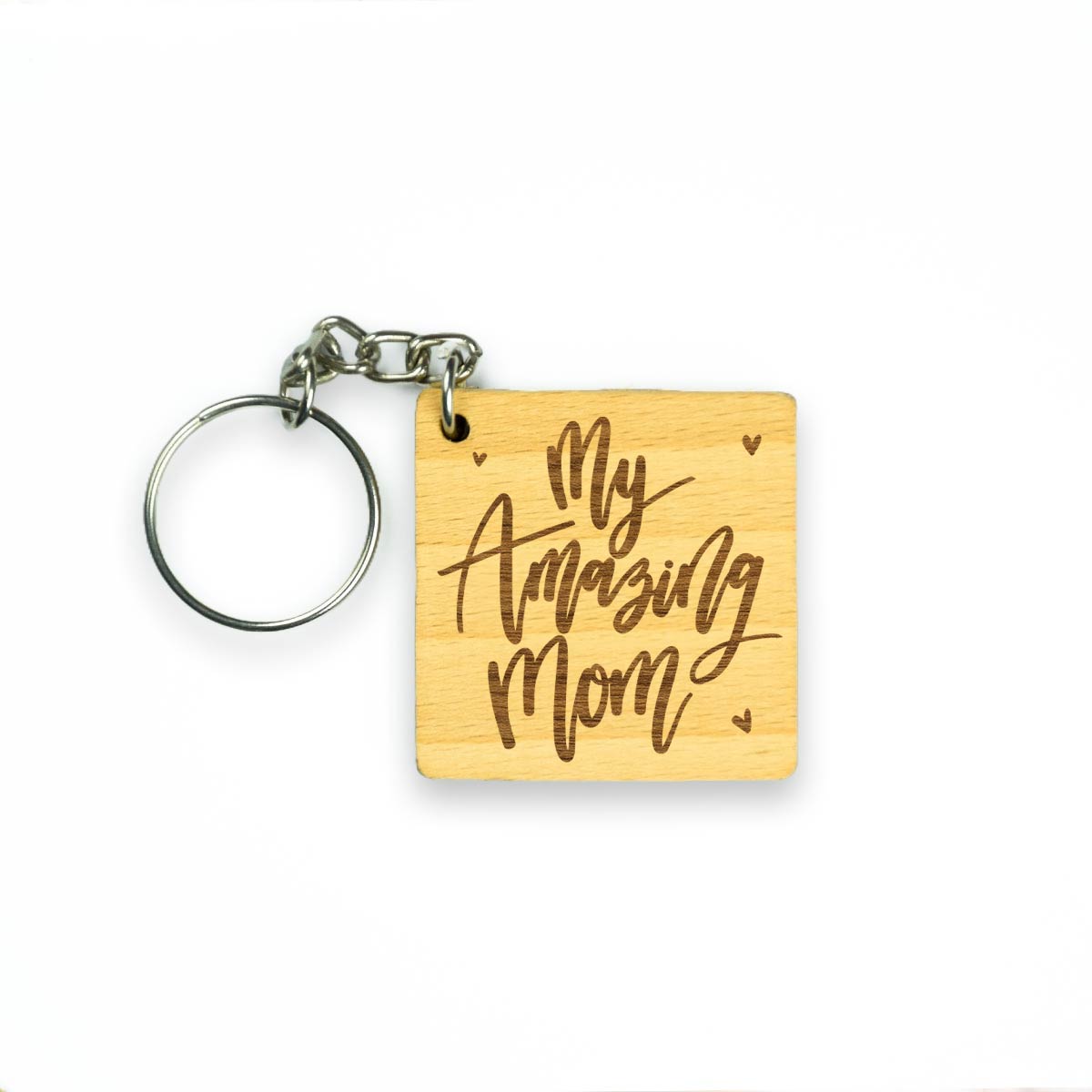 My Amazing Mom Engraved Wooden Keychain Gift For Mother's Day