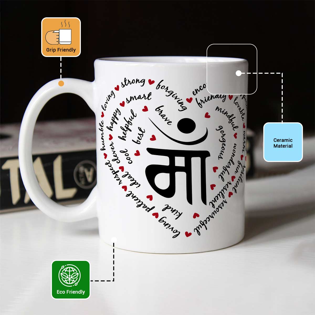 Maa Love Printed Coffee Mug Gift For Mother's Day, Birthday-1