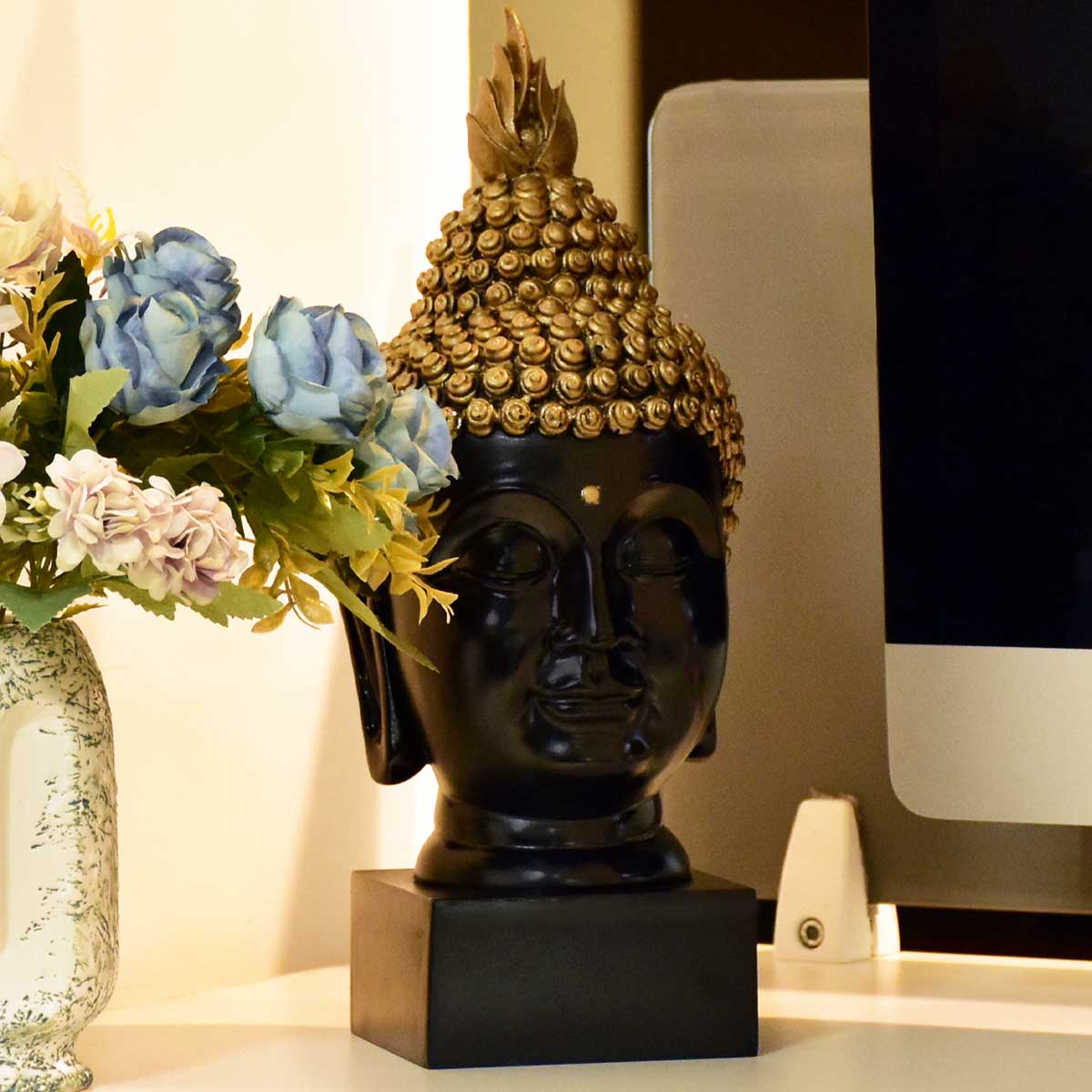 Decorative Lord Gautam Buddha Face Statue For Decor and Gifting