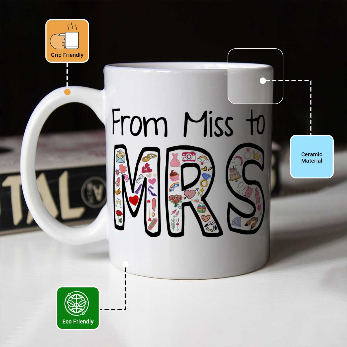 From Miss To MRS Coffee Mug Gift For Couple