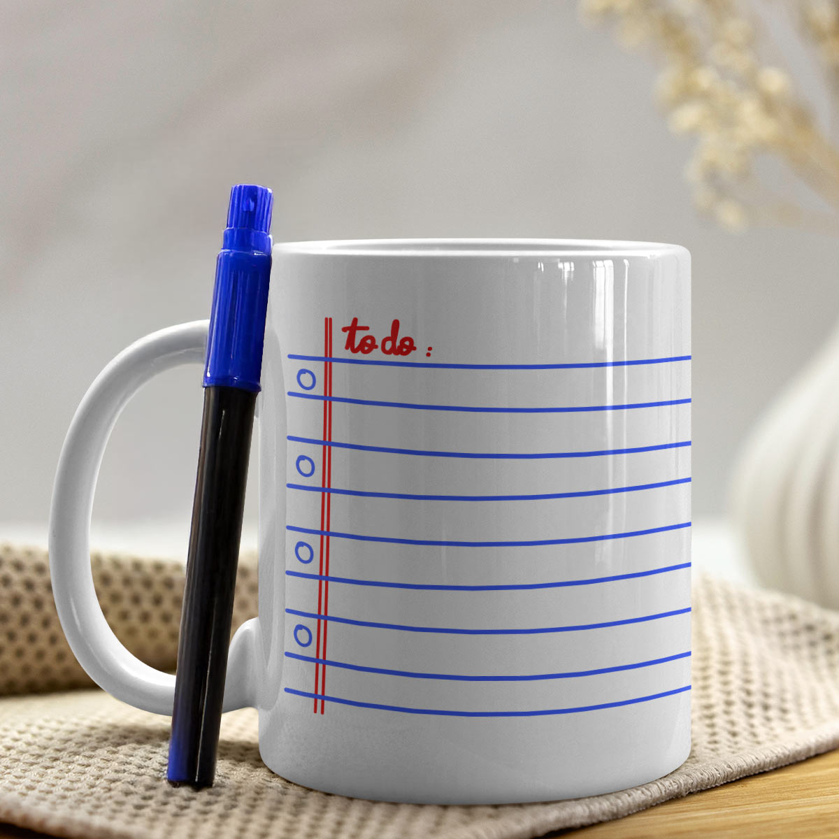 To Do List Coffee Mug Gift For Friend with Marker