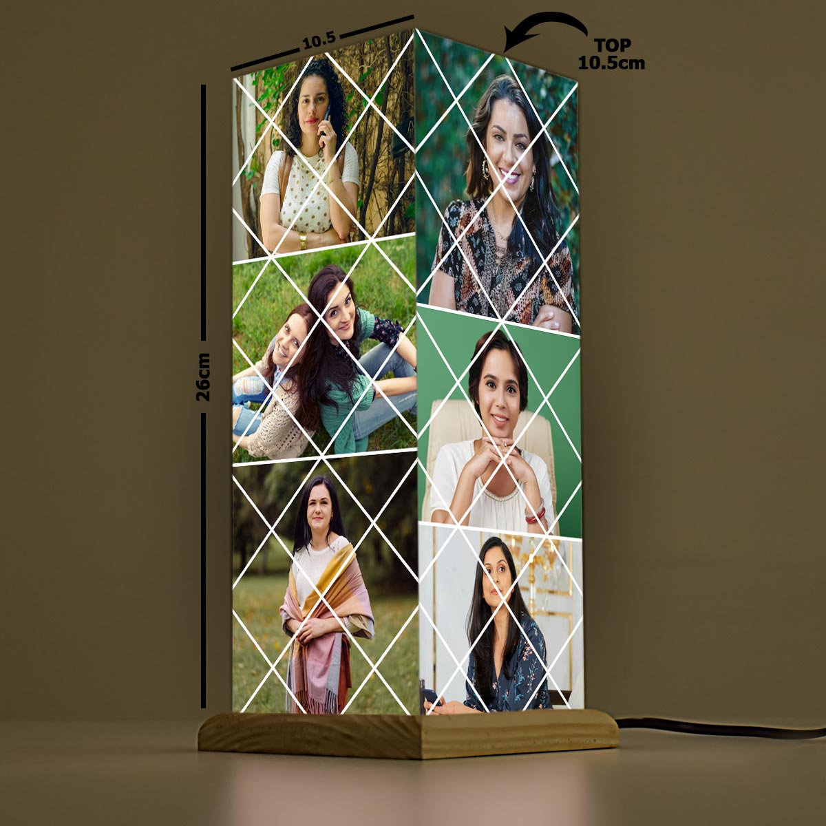 Personalized Photo Grid Puzzle Table Lamp For Mother's Day