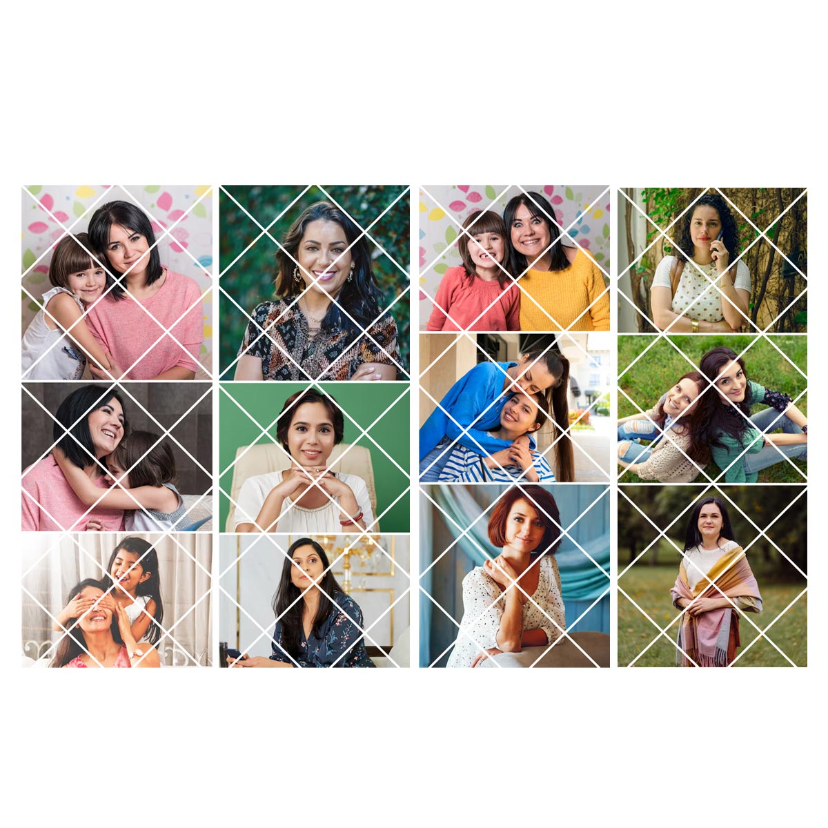 Personalized Photo Grid Puzzle Table Lamp For Mother's Day