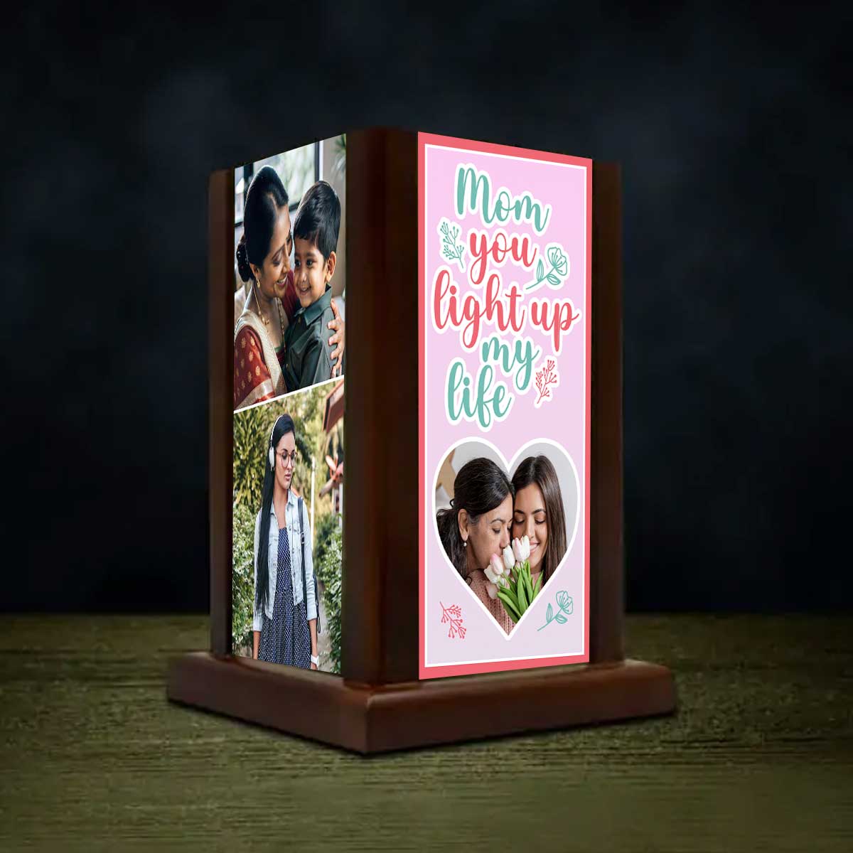 Customized Mom Light My Life Photo Table Lamp For Mother's Day