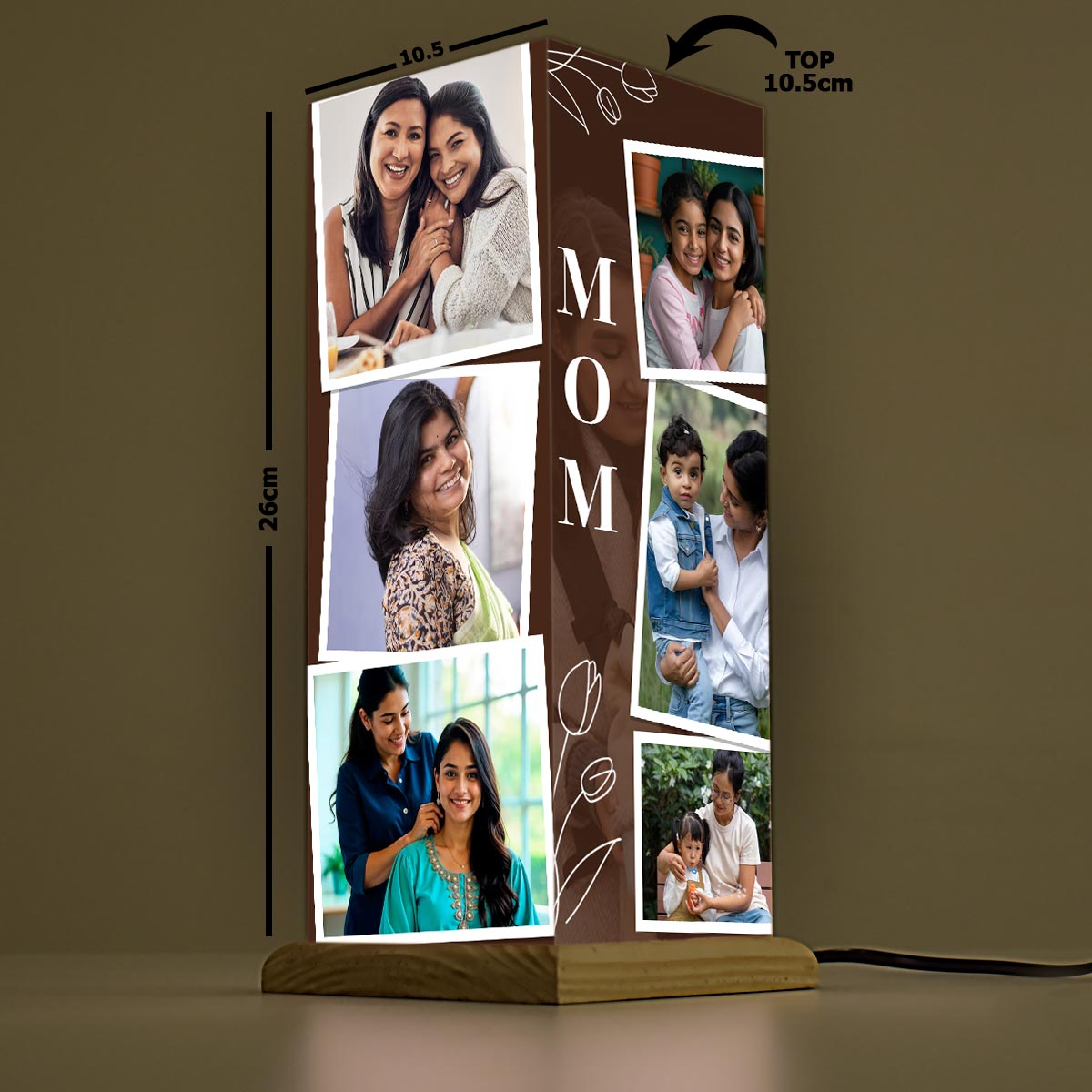 Personalized Mom Photo Grid Table Lamp For Mother's Day