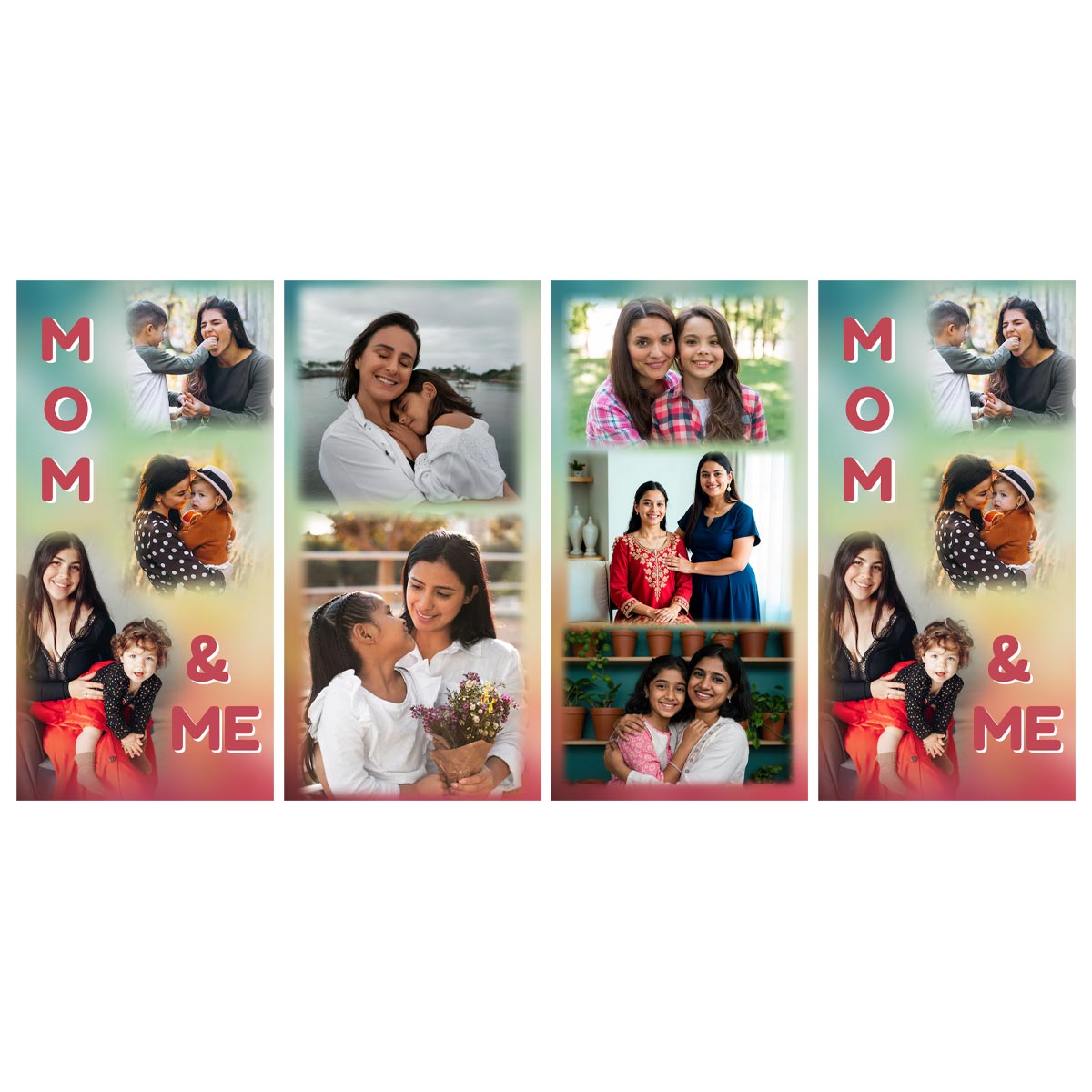 Personalized Mom & Me Photo Grid Table Lamp For Mother's Day