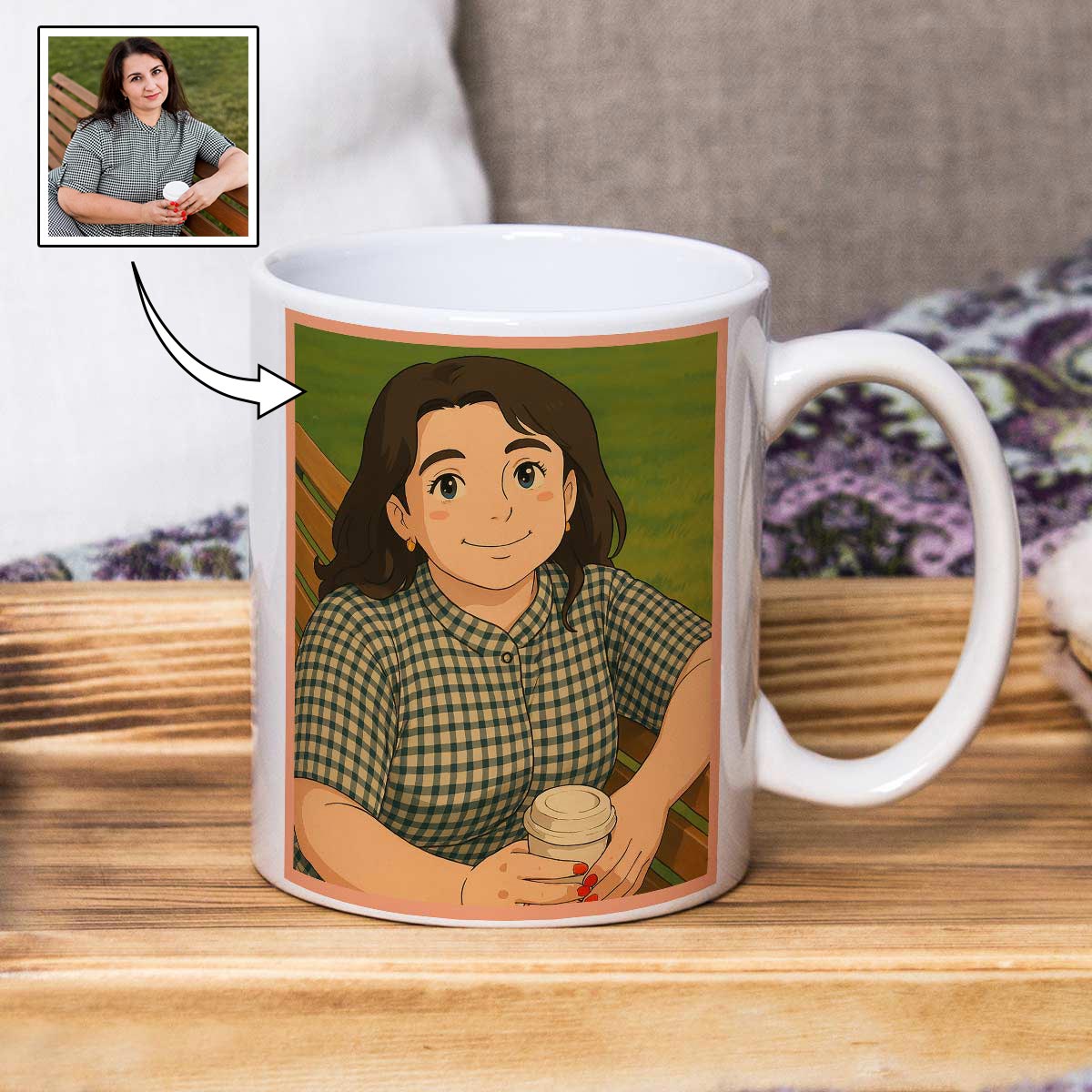 Personalized Anime Ghibli Image Coffee Mug Gift For Mom, Wife, Sister