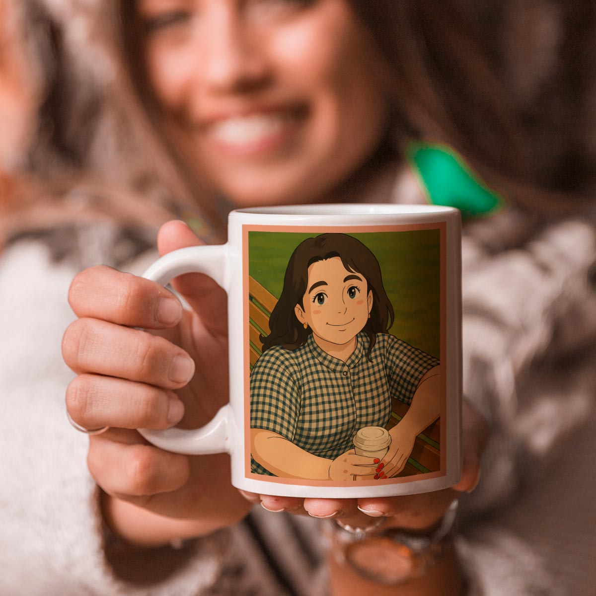 Personalized Anime Ghibli Image Coffee Mug Gift For Mom, Wife, Sister