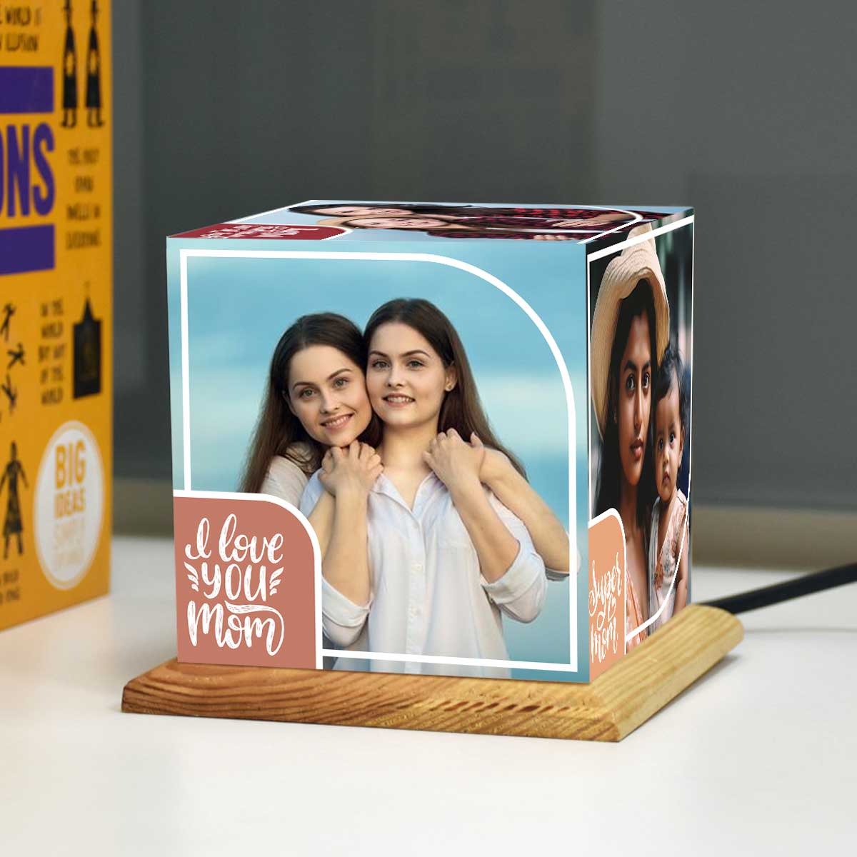 Customized I Love You Mom Photo Cube Lamp For Mother's Day