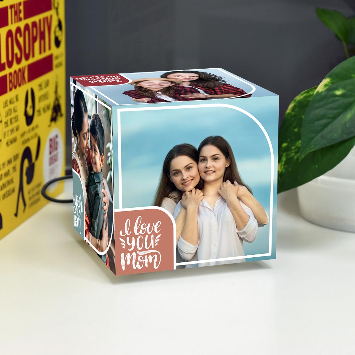 Customized I Love You Mom Photo Cube Lamp For Mother's Day