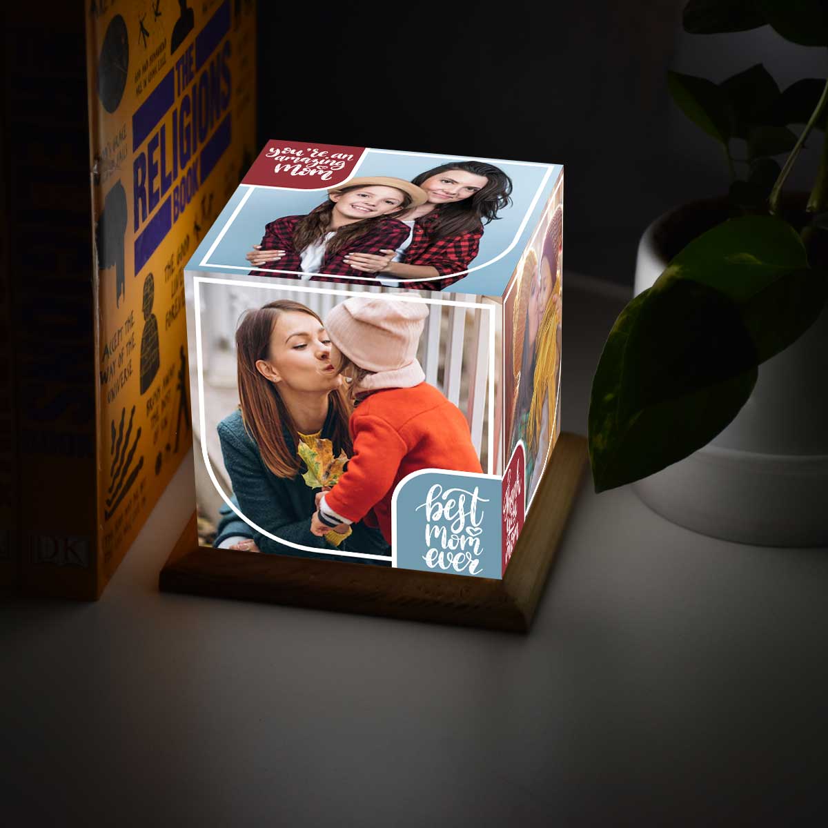 Customized I Love You Mom Photo Cube Lamp For Mother's Day