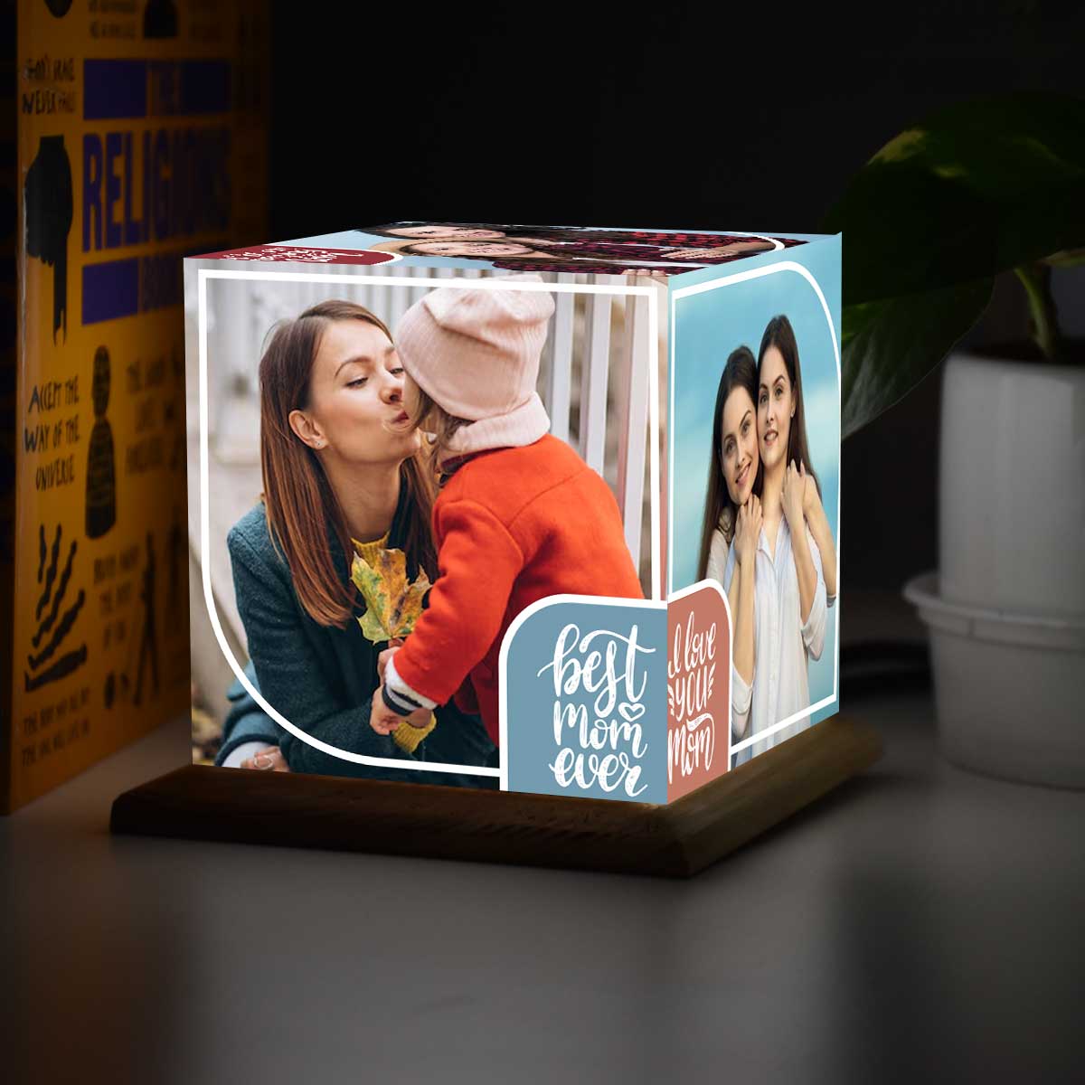 Customized I Love You Mom Photo Cube Lamp For Mother's Day