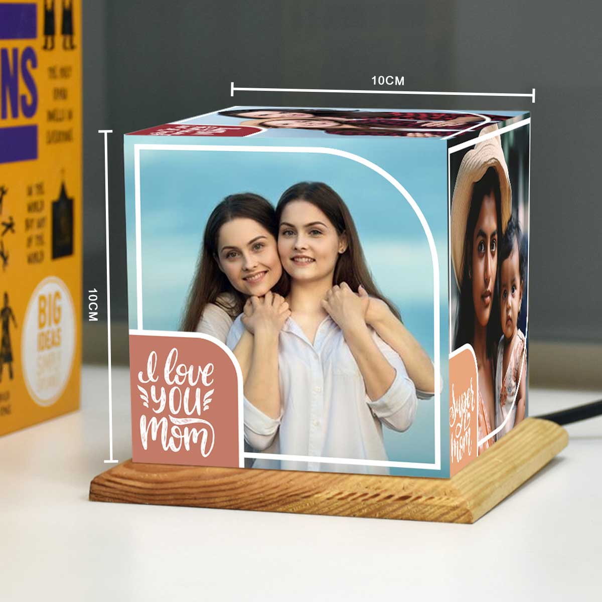 Customized I Love You Mom Photo Cube Lamp For Mother's Day