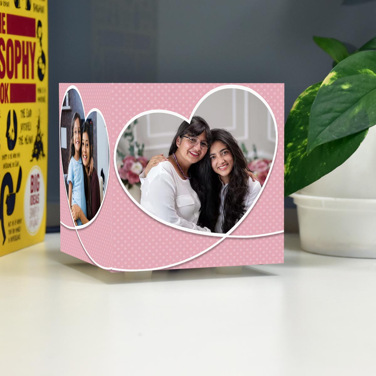 Customized Thank You Mom Heart Photo Cube Lamp For Mother's Day