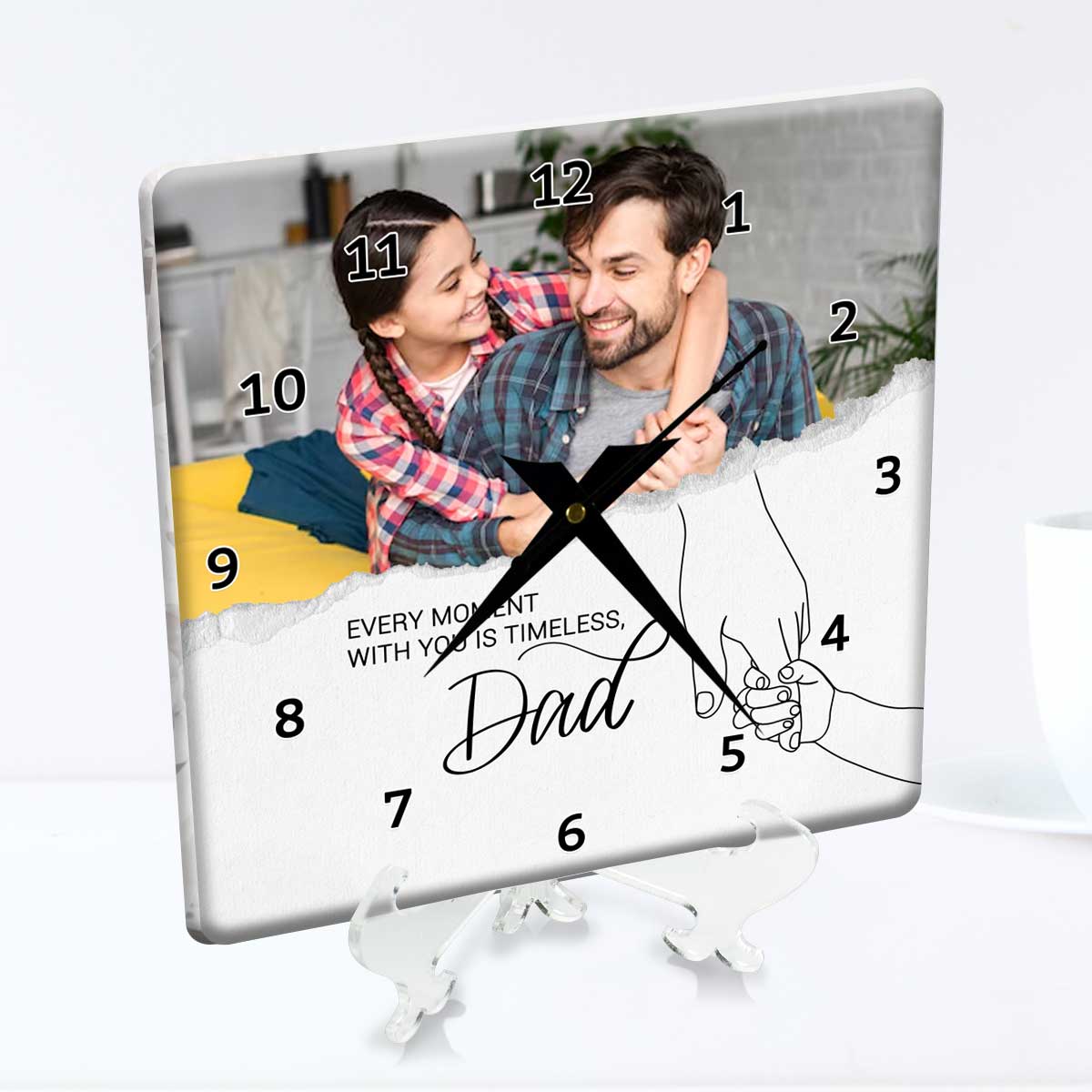 Personalized Dad Photo Wall Clock Gift For Father's Day