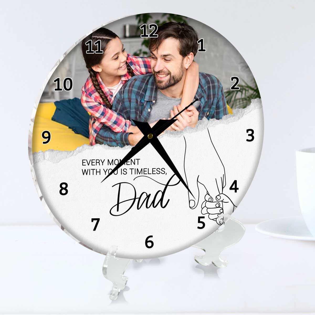 Personalized Dad Photo Wall Clock Gift For Father's Day