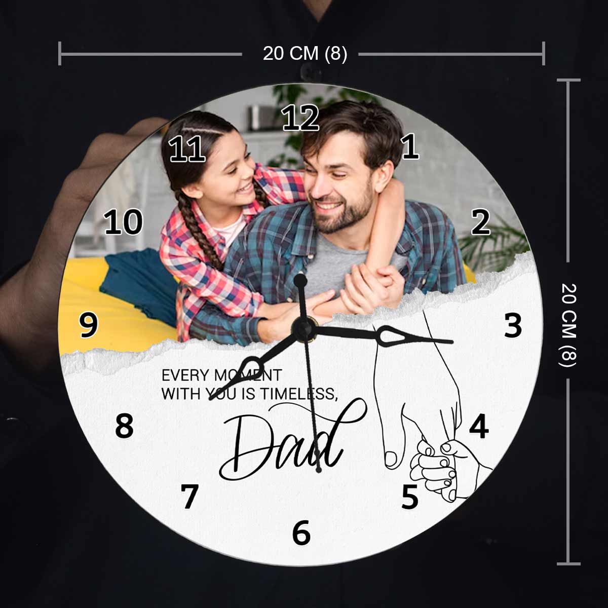 Personalized Dad Photo Wall Clock Gift For Father's Day