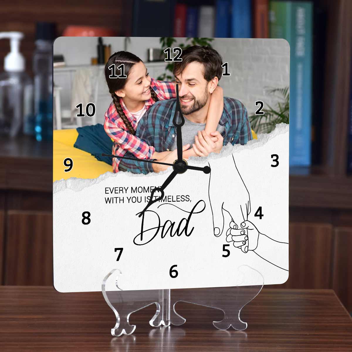 Personalized Dad Photo Wall Clock Gift For Father's Day