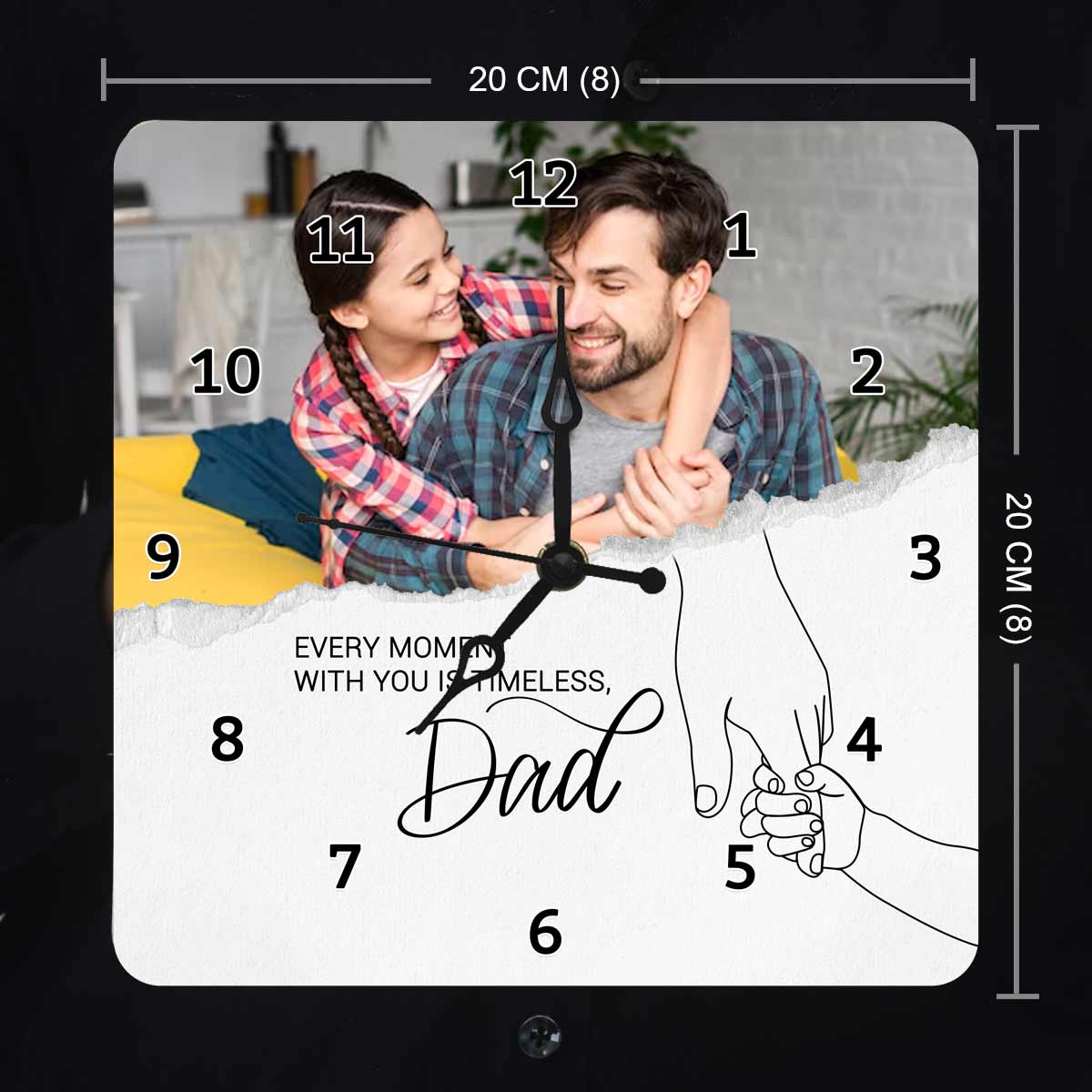Personalized Dad Photo Wall Clock Gift For Father's Day