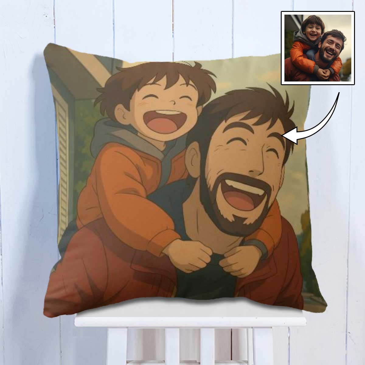 Customized Anime Ghibli Image Cushion Gift For Dad
