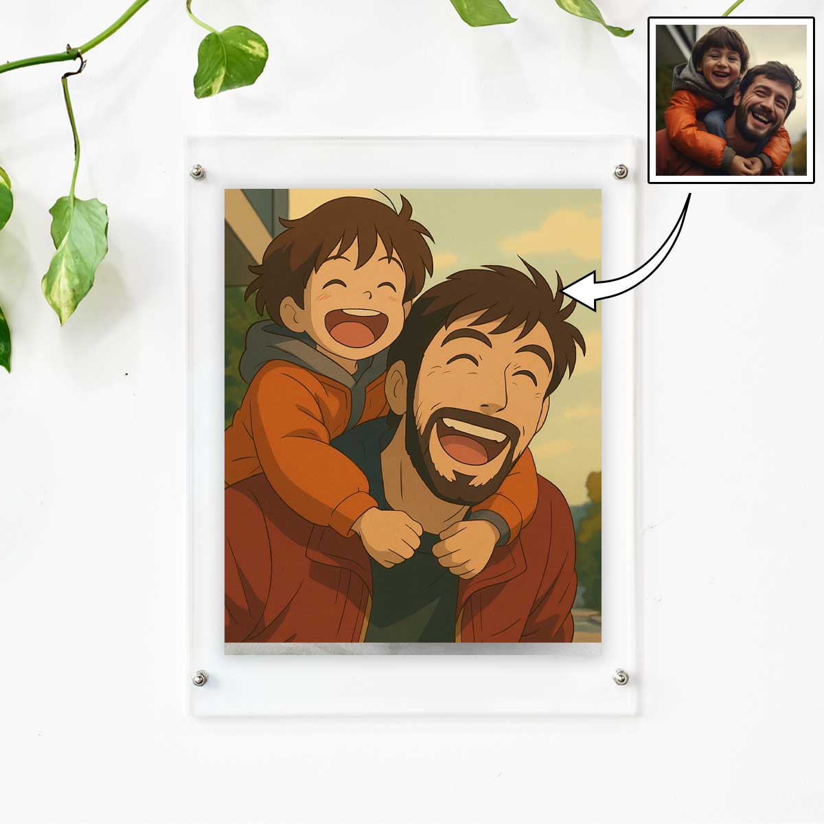 Personalized Anime Ghibli Image Poster Frame Gift For Dad
